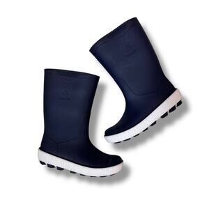 Kamik Riptide Rain Boots Kids Size 1 Navy White Waterproof Rubber Unisex Durable